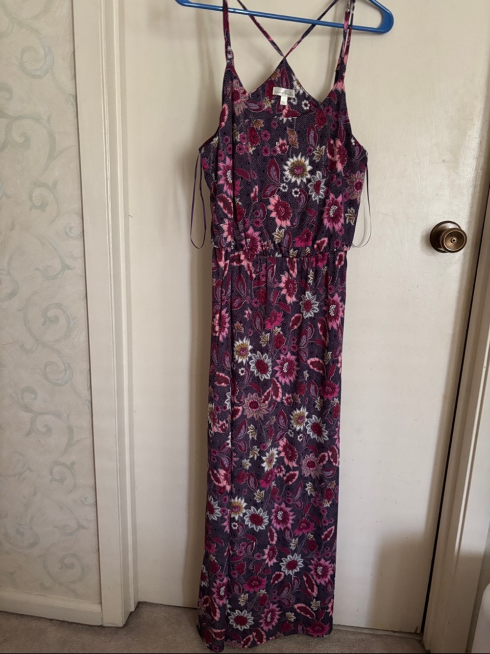 nine britton Floral Maxi Dress in Pink and Purple